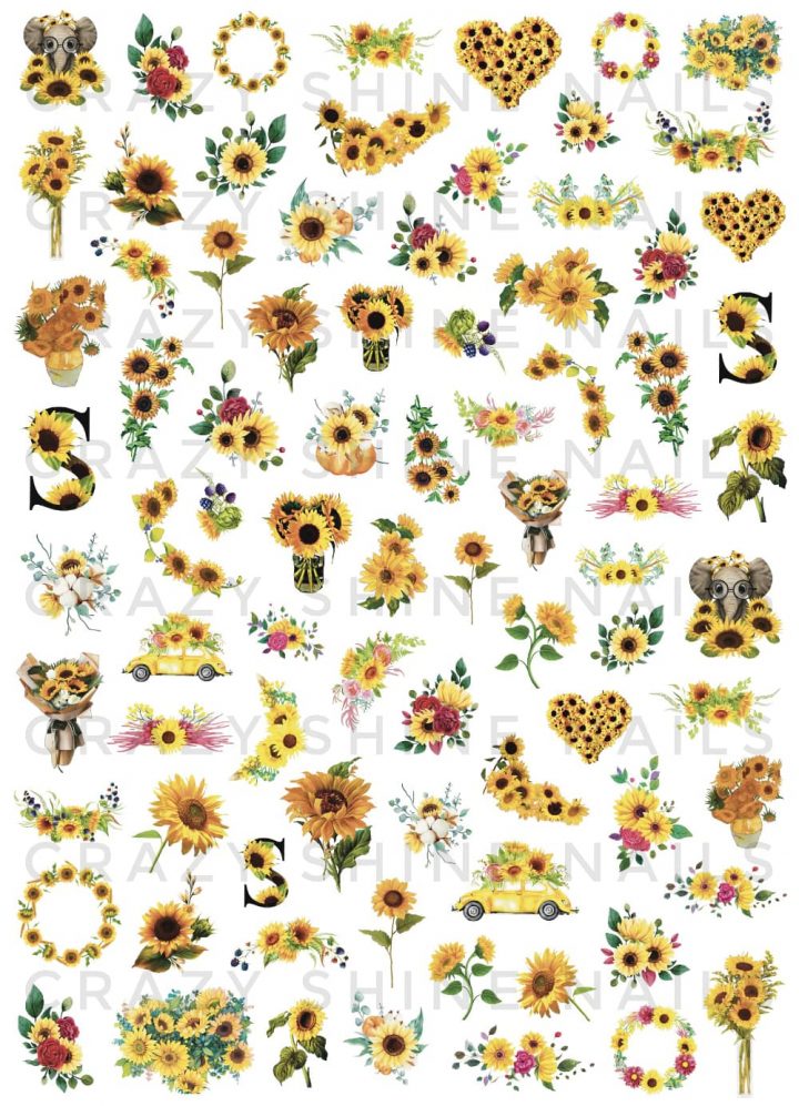 Sticker Girasoles - Crazy Shine Nails