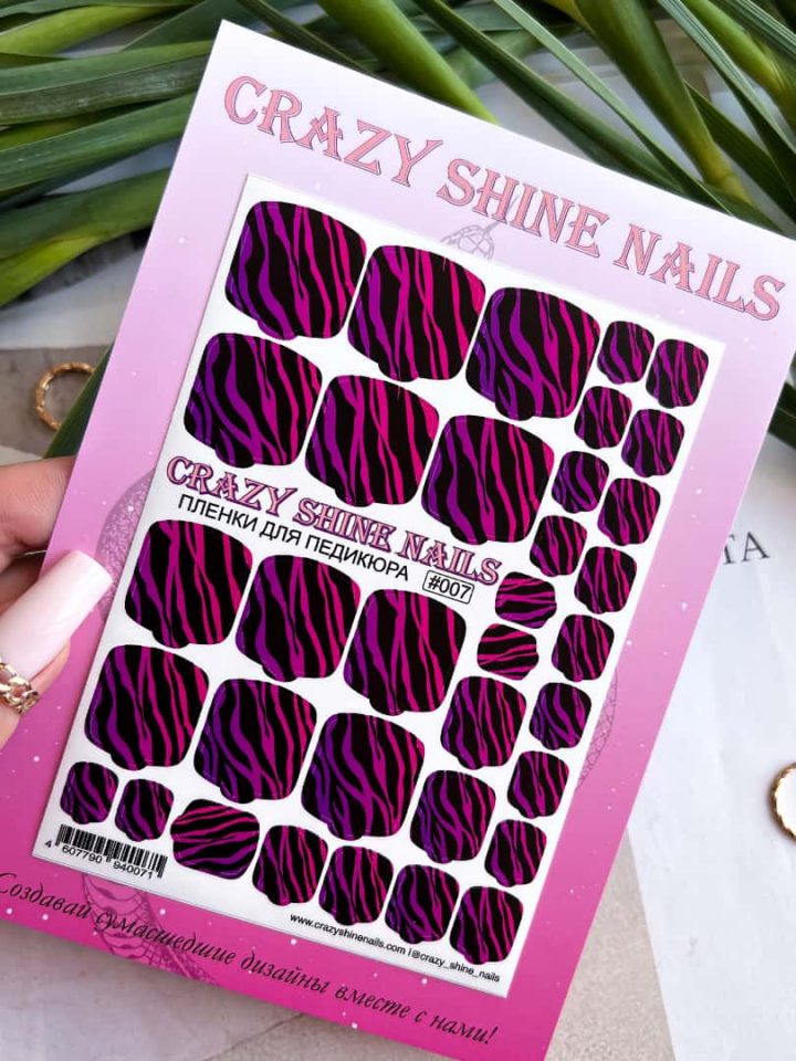 Sticker Placa Para Pedicure #07 - Crazy Shine Nails